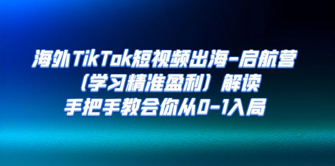 海外TikTok短视频出海-启航营(学习精准盈利)解读,手把手教会你从0-1入局