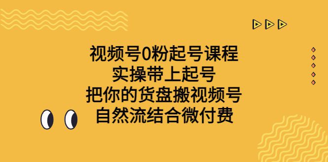 (6749期)视频号0粉起号课程 实操带上起号 把你的货盘搬视频号 自然流结合微付费