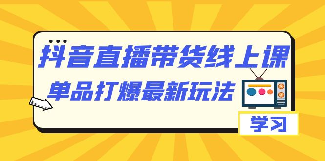 (7238期)抖音·直播带货线上课,单品打爆最新玩法(12节课)