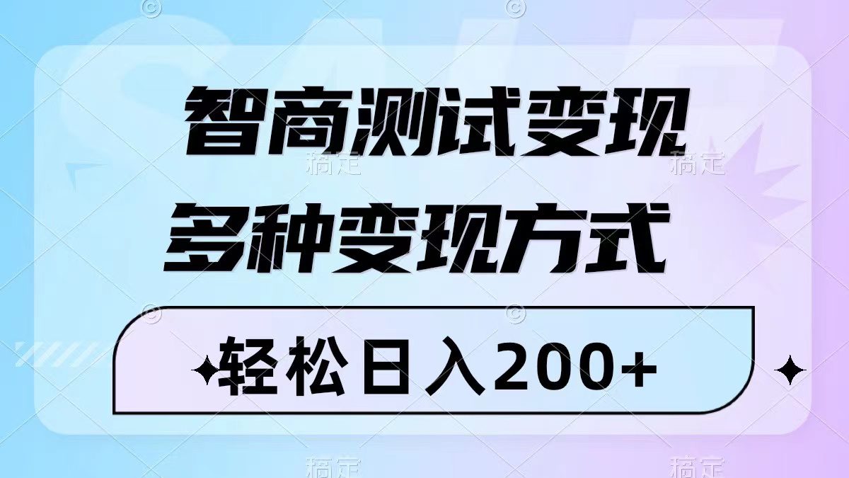 (8049期)智商测试变现,轻松日入200+,几分钟一个视频,多种变现方式(附780G素材)