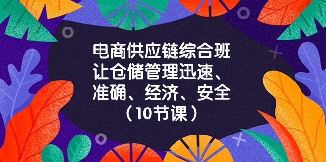 (8246期)电商-供应链综合班,让仓储管理迅速、准确、经济、安全!(10节课)