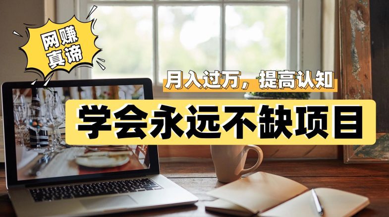 网赚真谛,学会就可以永远不缺项目,轻松月入过万,提高小白认知!