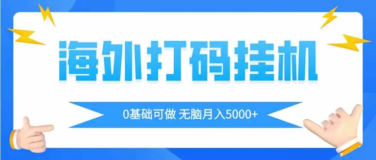 海外打码平挂机项目,全自动撸美金,无脑月入5000+