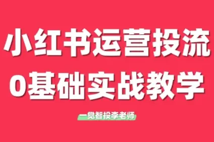 李老师·小红书运营投流,0基础实战教学(更新)