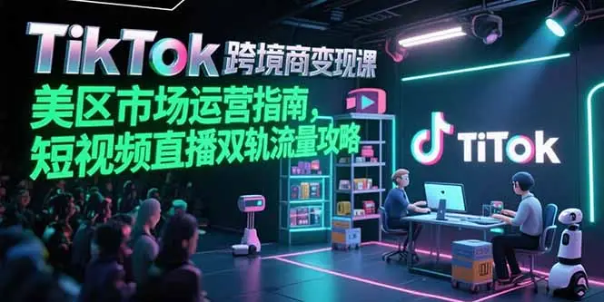 TikTok跨境电商变现课,美区市场运营指南,短视频直播双轨流量攻略
