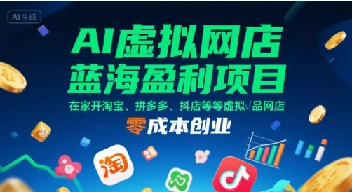 【精】AI虚拟网店蓝海盈利项目,在家开淘宝、拼多多、抖店等虚拟品网店,零成本创业-创业猫 【精】AI虚拟网店蓝海盈利项目,在家开淘宝、拼多多、抖店等虚拟品网店,零成本创业