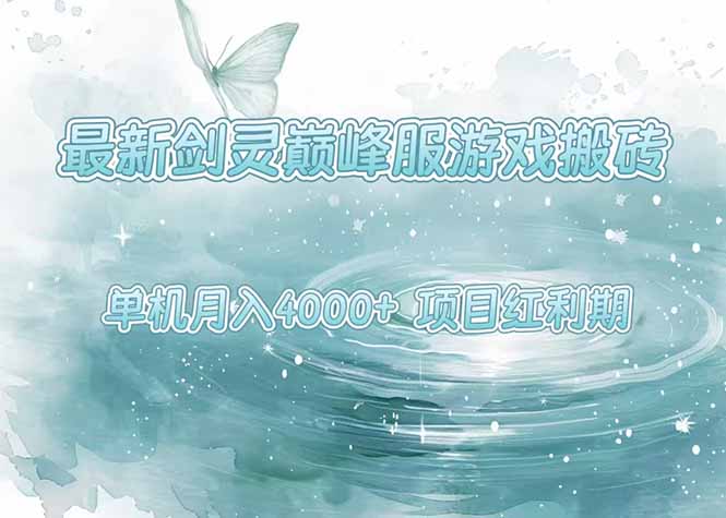 最新剑灵巅峰服游戏搬砖,项目红利期,单机稳定4000+操作简单好上手