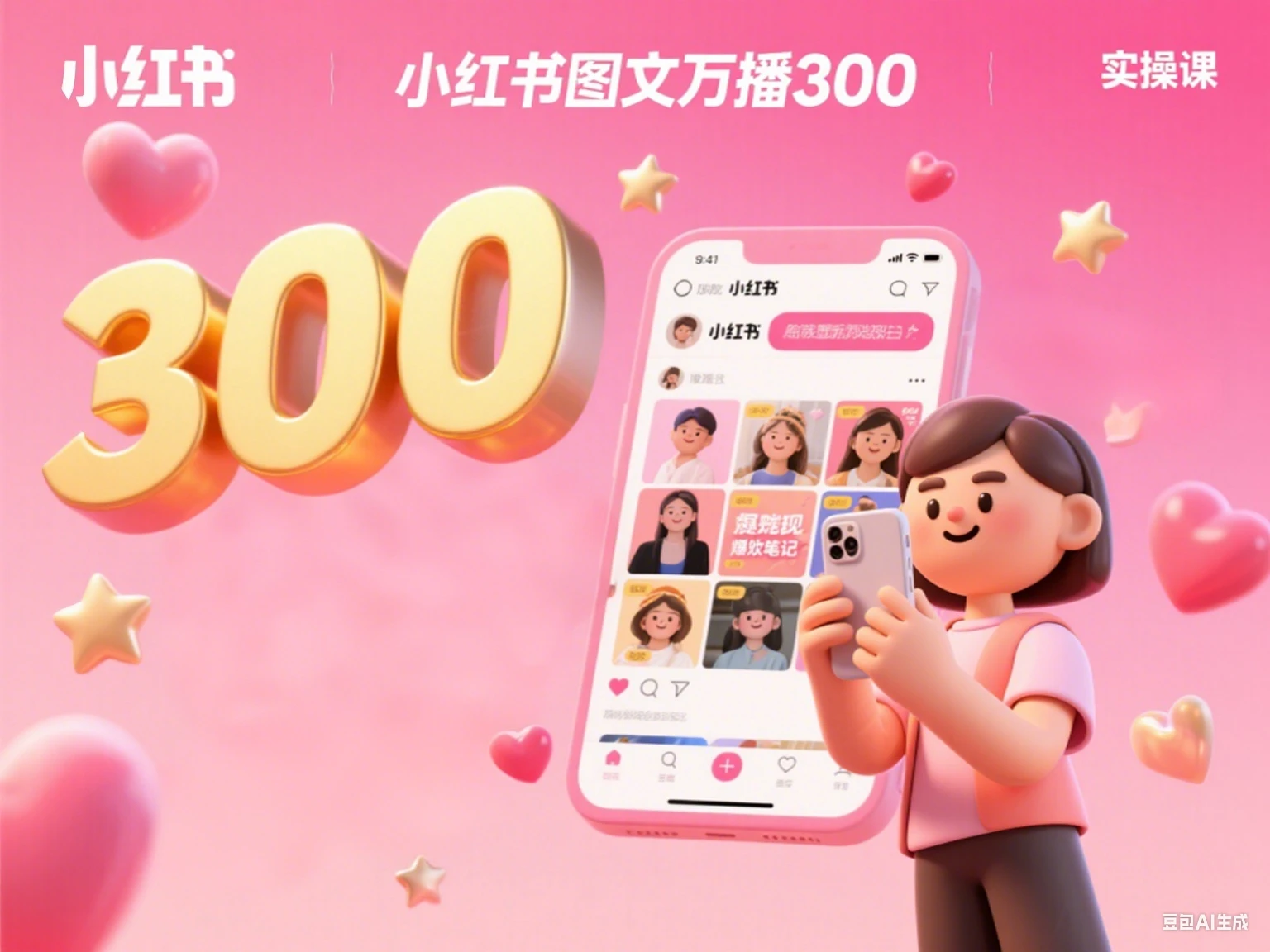 小红书图文 万播300实操课-创业猫 小红书图文 万播300实操课