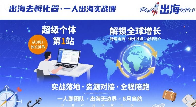 【精】出海去孵化器,一人出海实战课,超级个体第1站,解锁全球增长-创业猫 【精】出海去孵化器,一人出海实战课,超级个体第1站,解锁全球增长