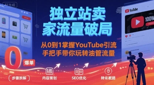 【精】独立站卖家流量破局:从0到1掌握YouTube引流,手把手带你玩转油管流量-创业猫 【精】独立站卖家流量破局:从0到1掌握YouTube引流,手把手带你玩转油管流量