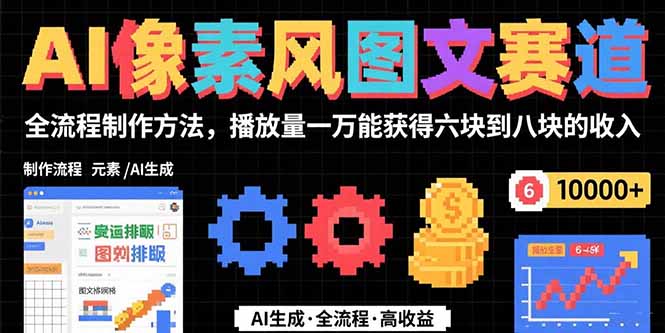 AI像素风图文赛道:全流程制作方法,播放量一万能获得6块到8块的收入