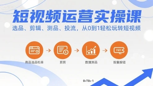 【精】短视频运营实操课,选品、剪辑、测品、投流,从0到1轻松玩转短视频-创业猫 【精】短视频运营实操课,选品、剪辑、测品、投流,从0到1轻松玩转短视频