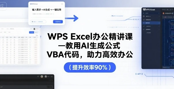 【精】WPS Excel办公精讲课,教用 AI 生成公式,VBA 代码,助力高效办公-创业猫 【精】WPS Excel办公精讲课,教用 AI 生成公式,VBA 代码,助力高效办公