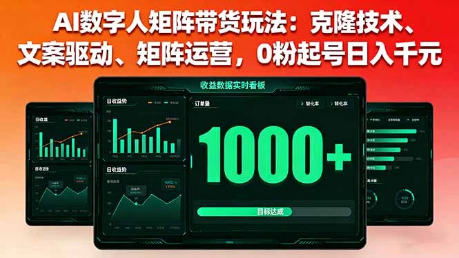 【精】AI数字人矩阵带货玩法:克隆技术、文案驱动、矩阵运营,0粉起号日入千元-创业猫 【精】AI数字人矩阵带货玩法:克隆技术、文案驱动、矩阵运营,0粉起号日入千元