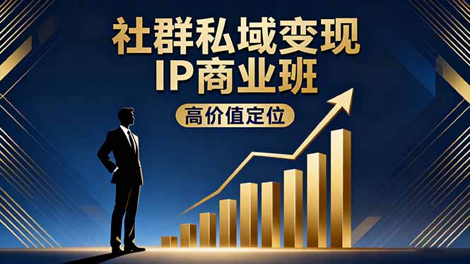 社群私域变现IP商业班,高价值定位,精准引流,私聊成交,实践年盈利破百万