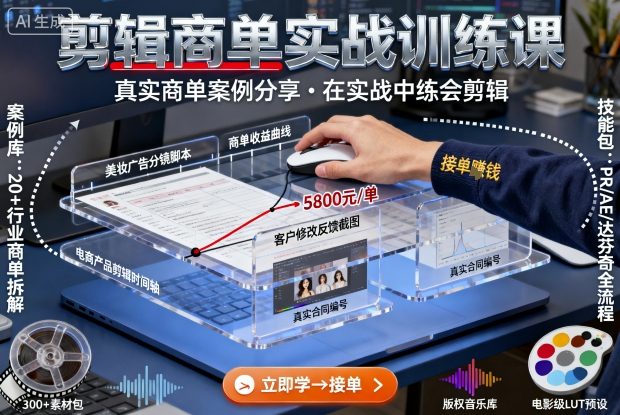 【精】剪辑商单实战训练课,真实商单案例分享,在实战中练会剪辑-创业猫 【精】剪辑商单实战训练课,真实商单案例分享,在实战中练会剪辑