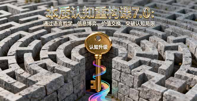 本质认知重构课7.0:通过语言哲学、信息博弈、价值交换,突破认知局限