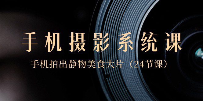 0基础手机摄影系统课，手机拍出静物美食大片（24节课）