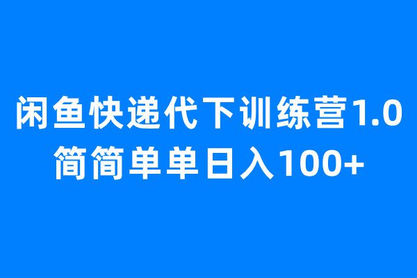 （6653期）闲鱼快递代下训练营1.0，简简单单日入100+