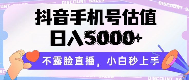 抖音手机号估值，日入5000+，不露脸直播，小白秒上手