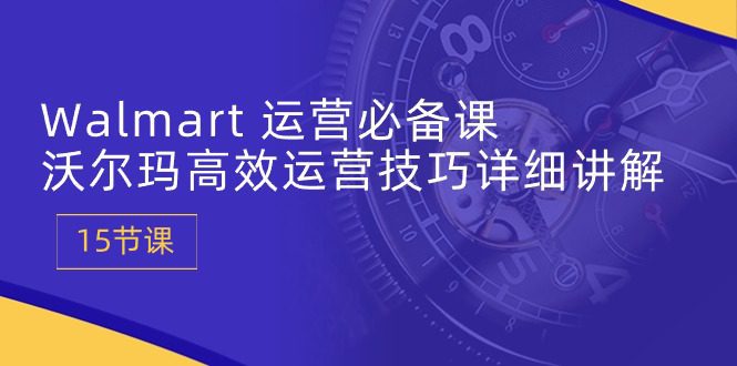 （10565期）Walmart 运营必备课：沃尔玛高效运营技巧详细讲解 (15节课)
