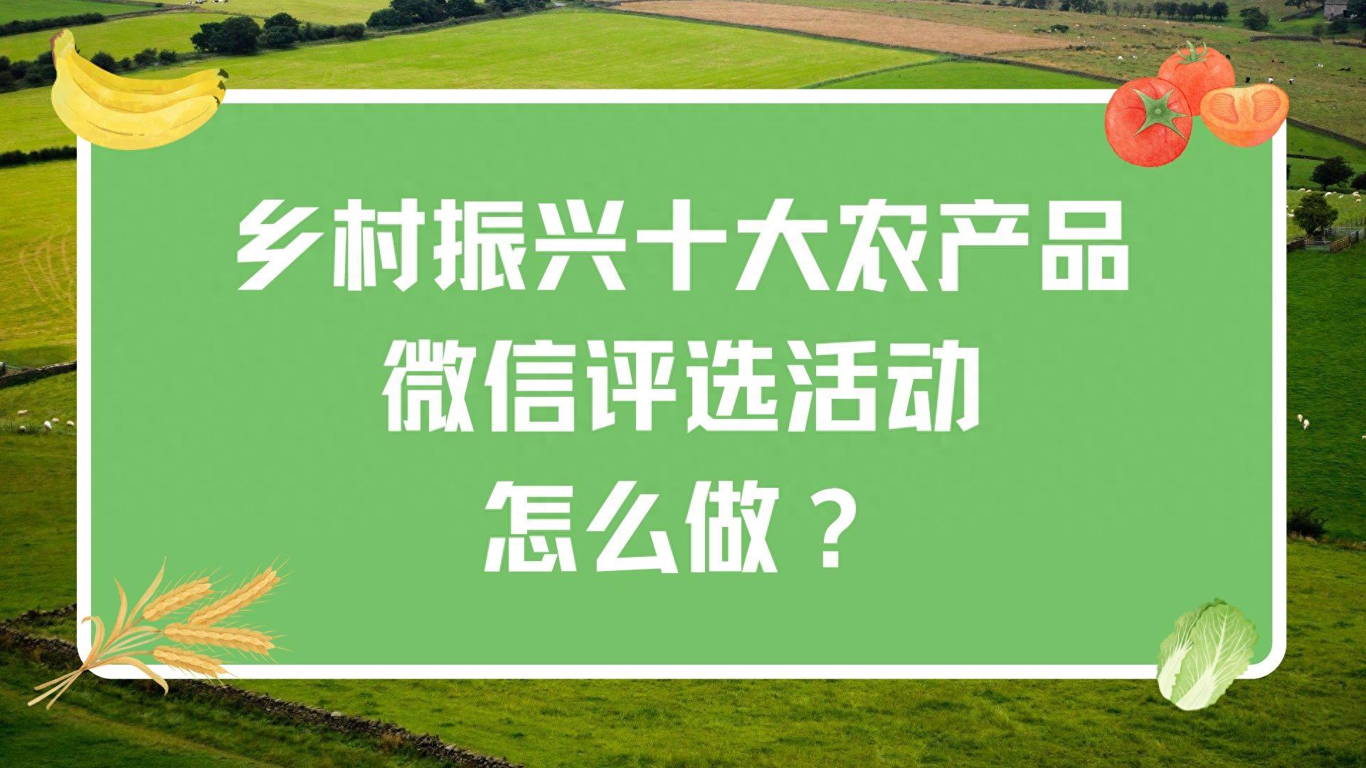 投票策划方案乡村振兴十大农产品微信评选活动怎么做？