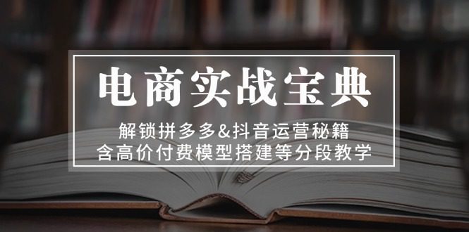 （13195期）电商实战宝典 解锁拼多多&amp;抖音运营秘籍 含高价付费模型搭建等分段教学