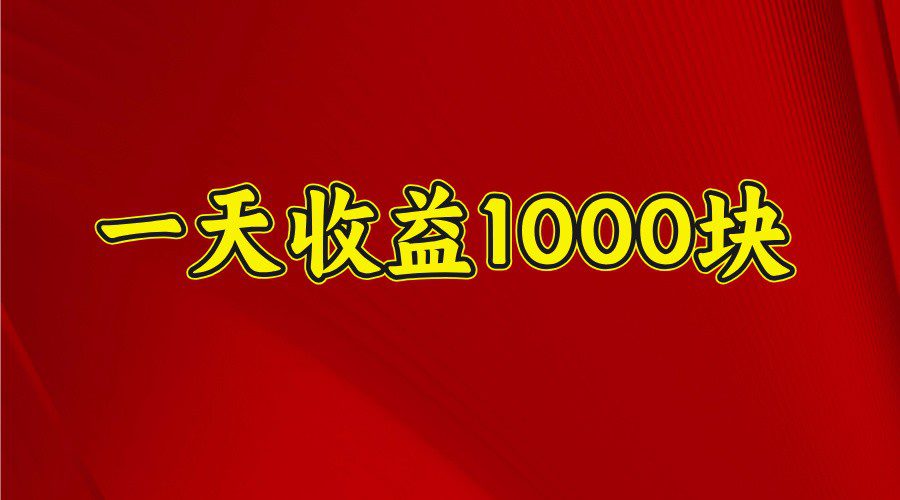 一天收益1000块，2025全网首发