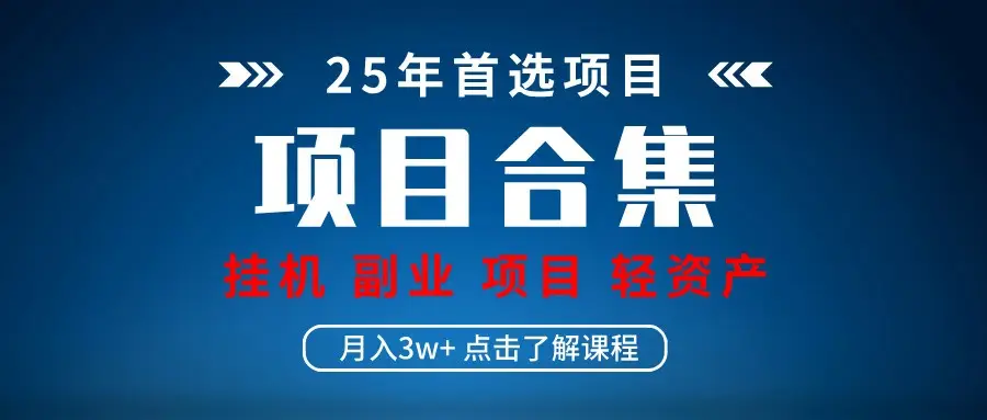 实操项目合集 挂机类型 直播类型 轻资产创业类型 课程分享各项目介绍和原理