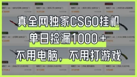 真全网独家CSGO挂G，单日捡漏1k+【揭秘】