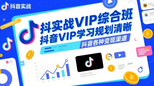 【精】抖音实战VIP综合班，抖音VIP学习规划请晰抖音各种变现渠道