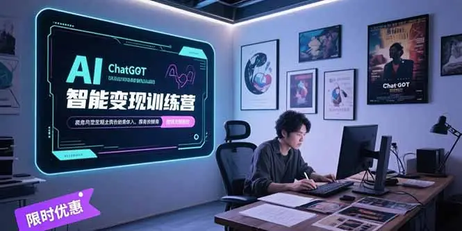 AI智能变现训练营，ChatGPT写作变现，电影解说制作，图文带货方法论