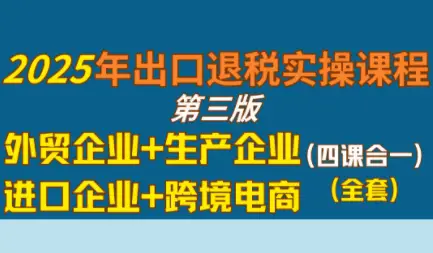 崔sir·出口退税实操-外贸企业+生产企业+跨境电商+进口企业(四课合一)