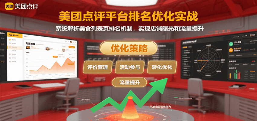 美团点评平台排名优化实战，系统解析美食列表页排名机制，实现店铺曝光和流量提升