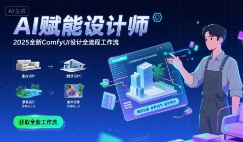 【精】AI赋能设计师， 2025全新comfyui设计全流程工作流 ，室内-建筑-景观-美术，零基础直接上手
