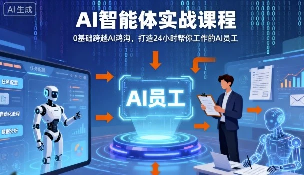 【精】Ai智能体实战课程，0基础跨越Ai鸿沟，打造24小时帮你工作的Ai员工，打破常规，以实战定义Ai