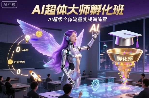 【精】AI超体大师孵化班，AI超级个体流量实战训练营