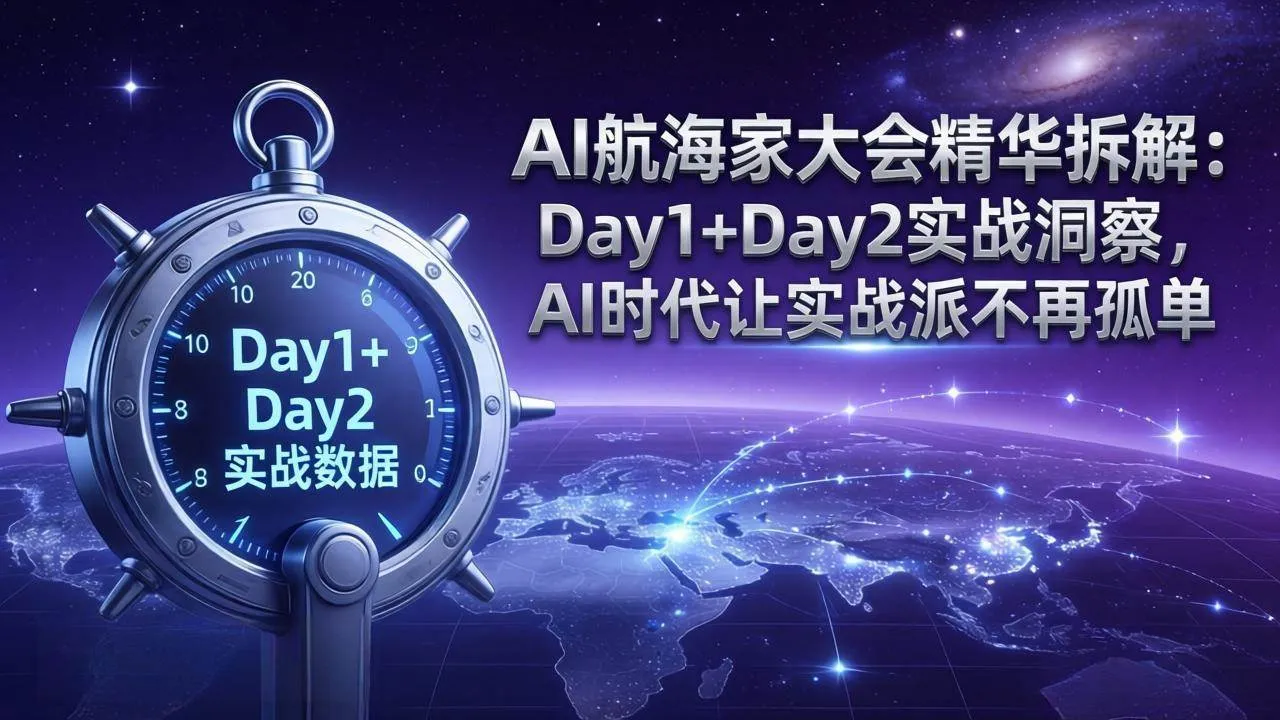（17867期）AI航海家大会精华拆解：Day1+Day2实战洞察，AI时代让实战派不再孤单