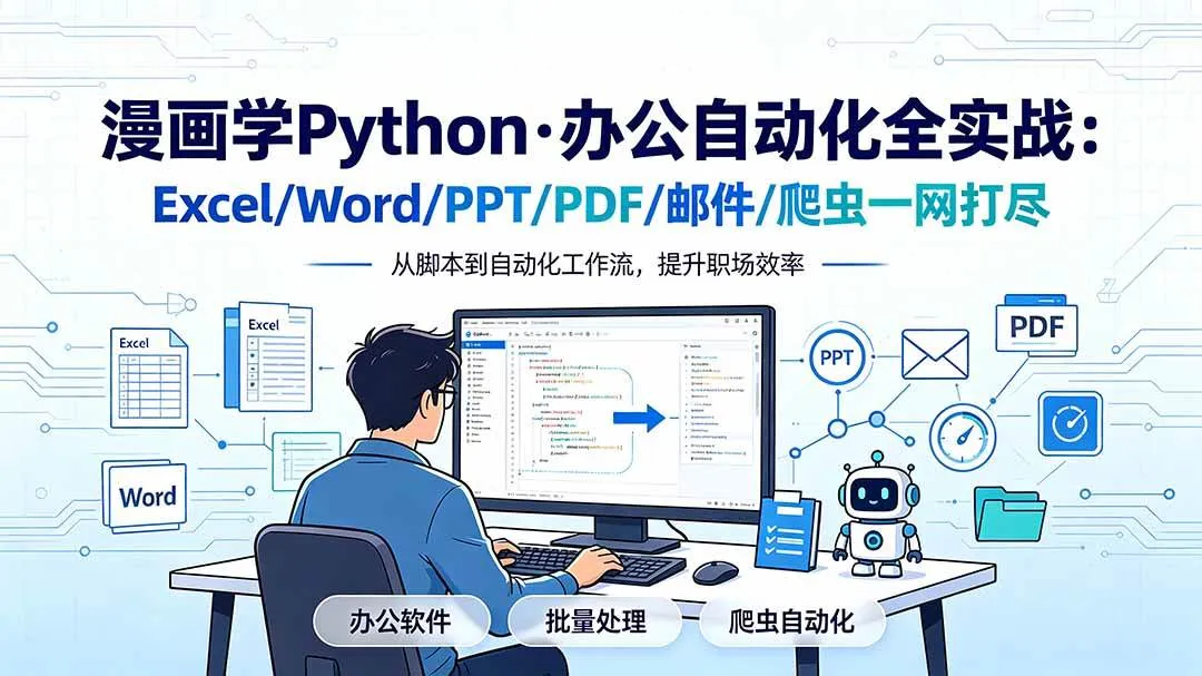 (19270期)漫画学Python·办公自动化全实战:Excel/Word/PPT/PDF/邮件/爬虫一网打尽 (19270期)漫画学Python·办公自动化全实战:Excel/Word/PPT/PDF/邮件/爬虫一网打尽