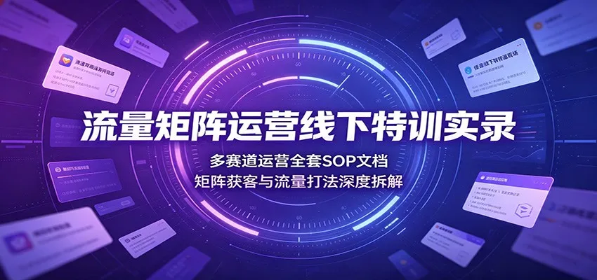 流量矩阵运营线下特训实录:多赛道运营全套SOP文档,矩阵获客与流量打法深度拆解