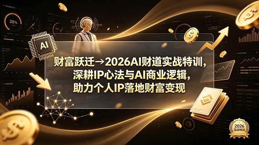 （19547期）财富跃迁→2026AI财道实战特训，深耕IP心法与AI商业逻辑，助力个人IP落地财富变现