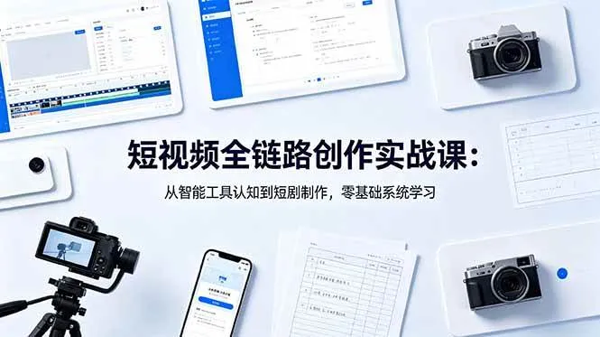 【精】林天宇短视频全链路创作实战课：从智能工具认知到短剧制作，零基础系统学习