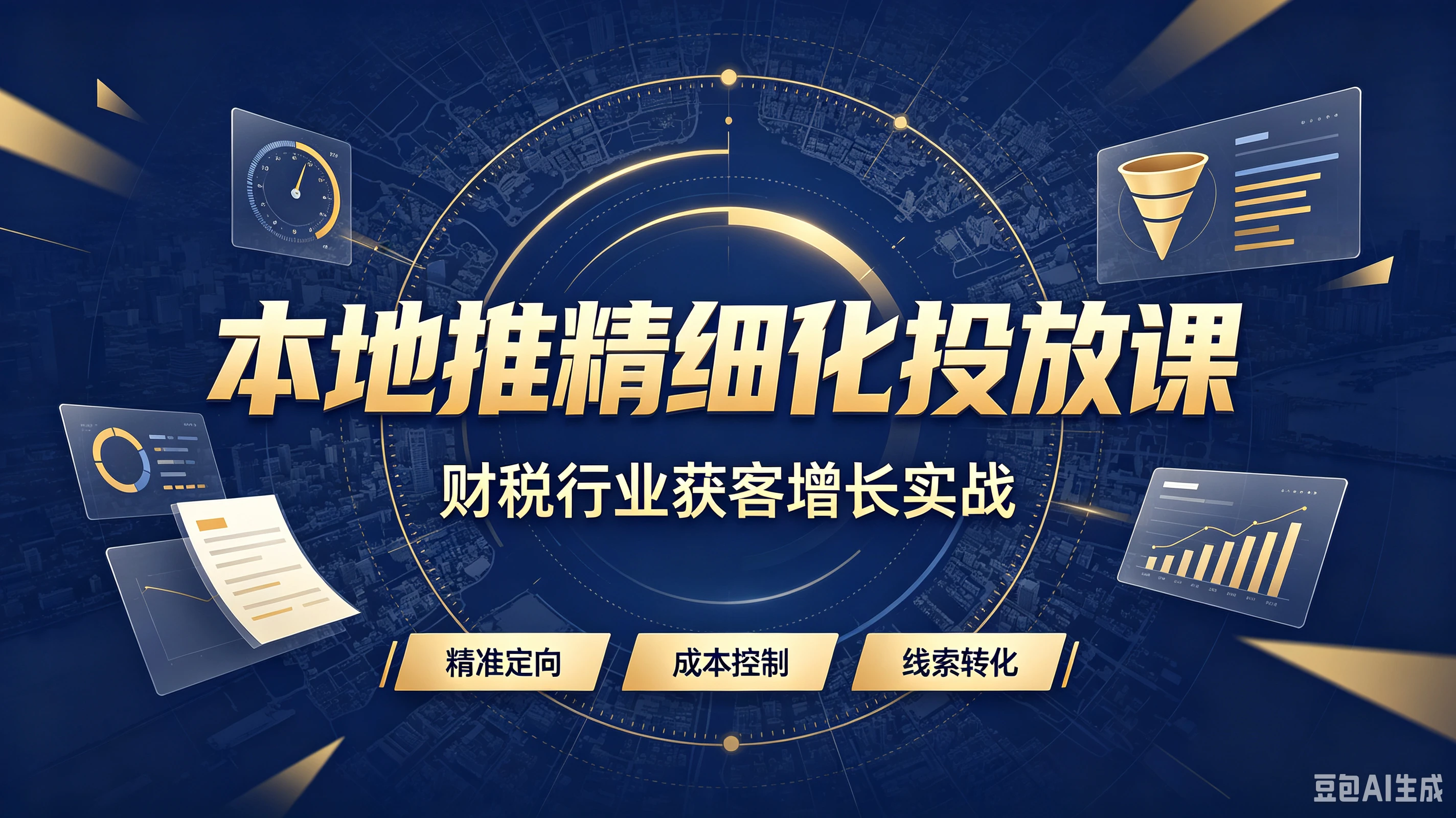 【精】本地推精细化投放课,财税行业获客增长实战,精准定向、成本控制、线索转化