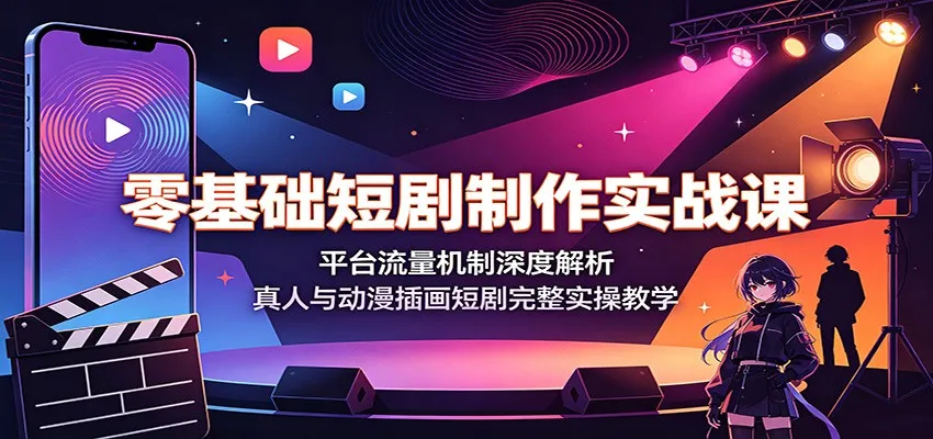 零基础短剧制作实战课:平台流量机制深度解析,真人与动漫插画短剧完整实操教学 零基础短剧制作实战课:平台流量机制深度解析,真人与动漫插画短剧完整实操教学