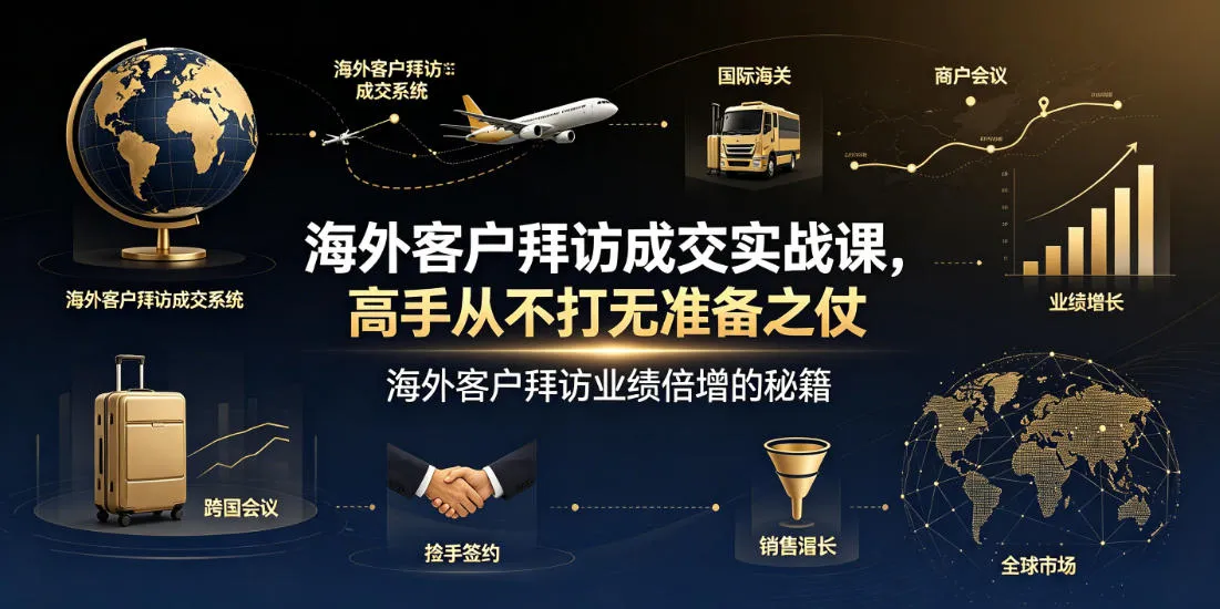 海外客户拜访成交实战课,高手从不打无准备之仗,海外客户拜访业绩倍增的秘籍 海外客户拜访成交实战课,高手从不打无准备之仗,海外客户拜访业绩倍增的秘籍