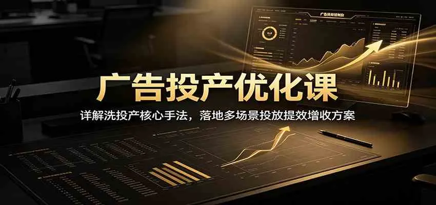 广告投产优化课:详解洗投产核心手法,落地多场景投放提效增收方案