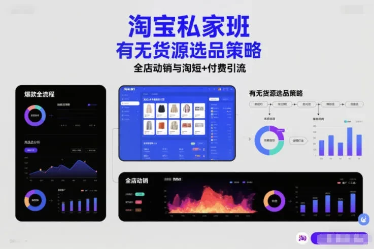 【精】淘宝私家班,有无货源选品策略,高成功率爆款全流程打法,全店动销与淘短+付费引流 【精】淘宝私家班,有无货源选品策略,高成功率爆款全流程打法,全店动销与淘短+付费引流
