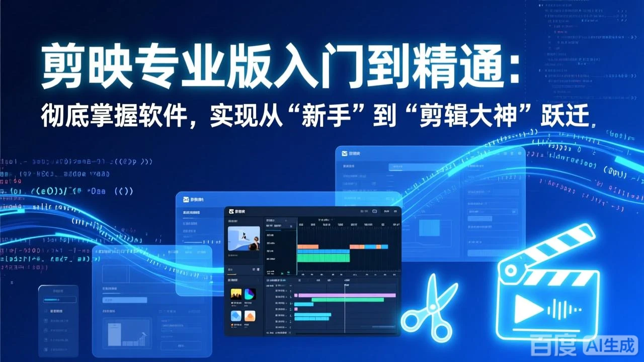 【精】剪映专业版入门到精通：彻底掌握软件，实现从“新手”到“剪辑大神”跃迁