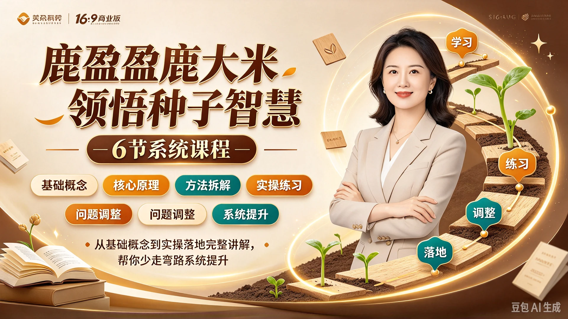 【精】鹿盈盈鹿大米领悟种子智慧,6 节系统课程,从基础概念到实操落地完整讲解,帮你少走弯路系统提升