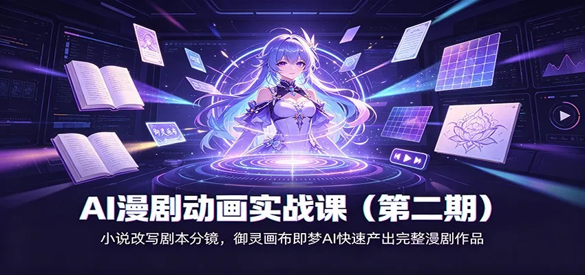 AI漫剧动画实战课(第二期)：小说改写剧本分镜，御灵画布即梦AI快速产出完整漫剧作品
